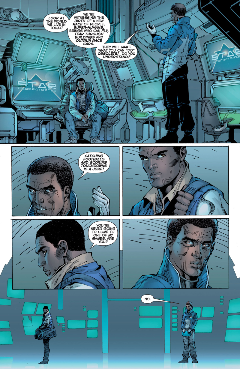 Victor Stone and his father having their fateful falling out.